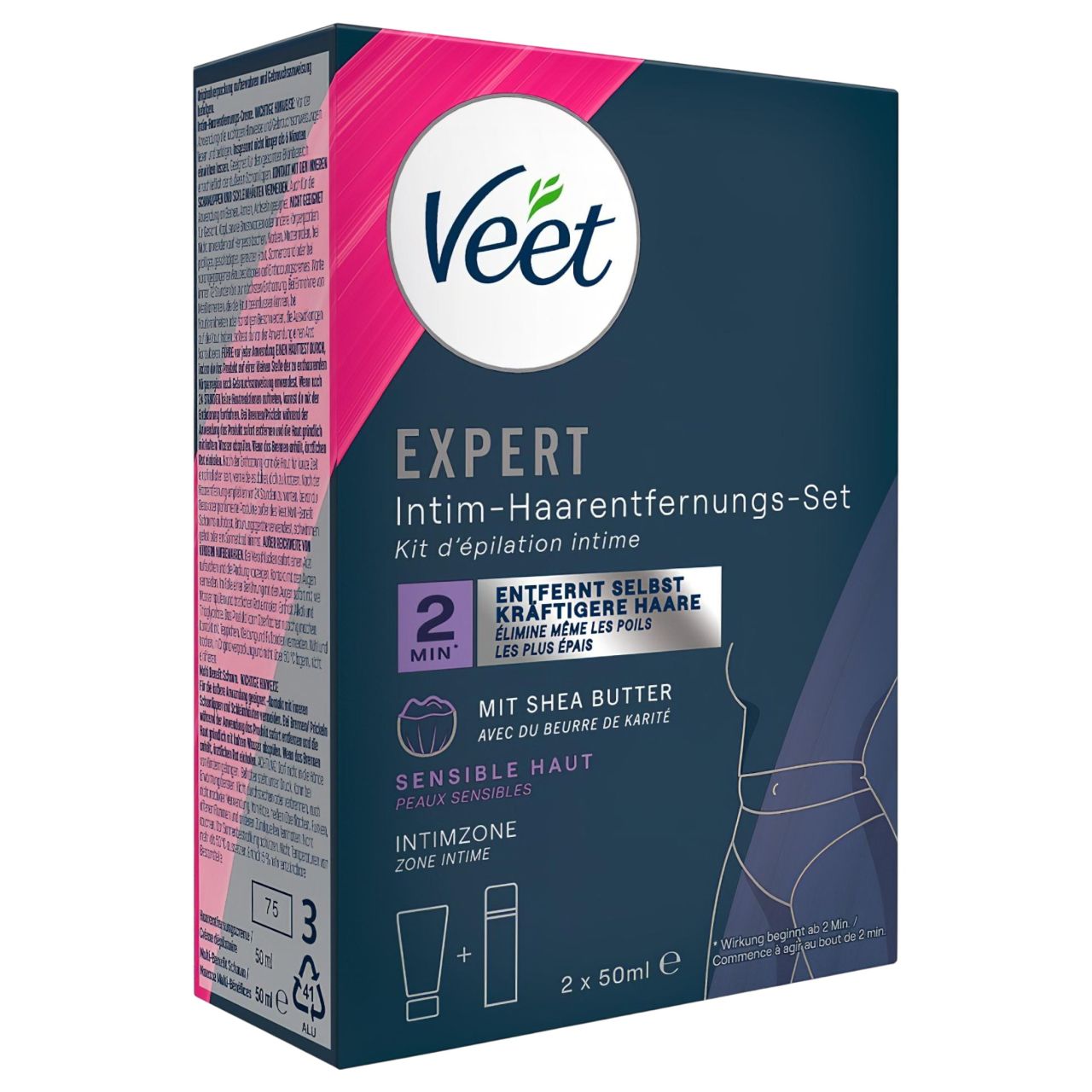 Veet - intim szőrtelenítő krém és hidratáló hab nőknek (50+50ml)
