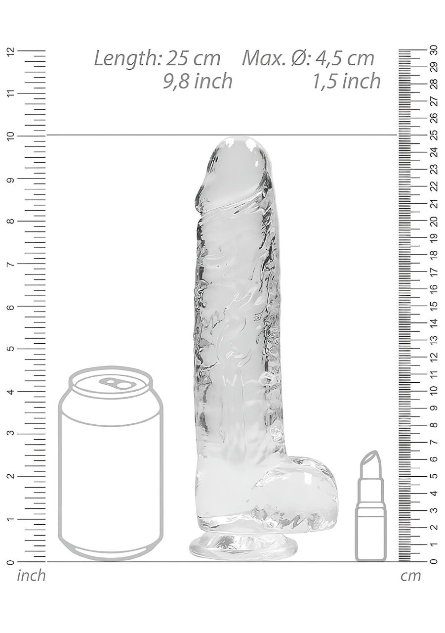 RealRock - átlátszó élethű dildó - átlátszó (22cm)