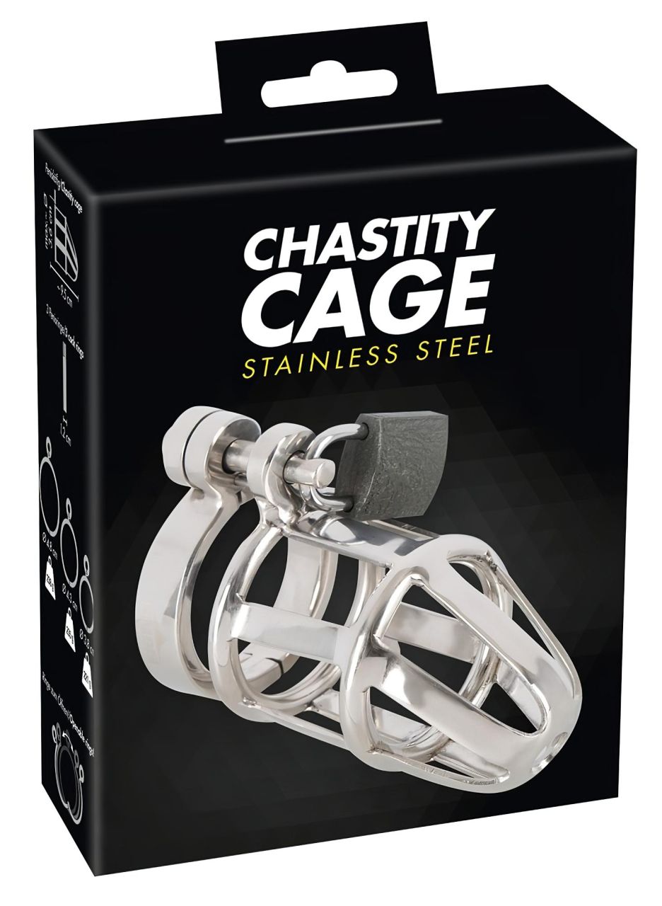 You2Toys - Chastity Cage - fém pénisz ketrec, lakattal