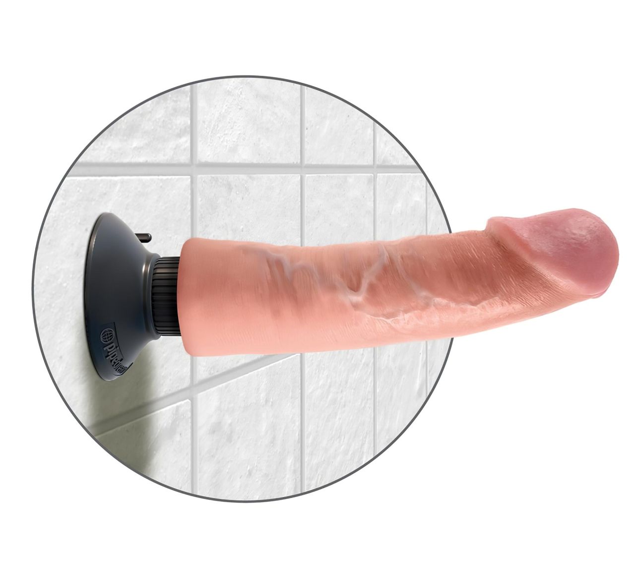 King Cock 9 tapadókorongos vibrátor (23 cm) - natúr King Cock 9 tapadókorongos vibrátor (23 cm) - natúr