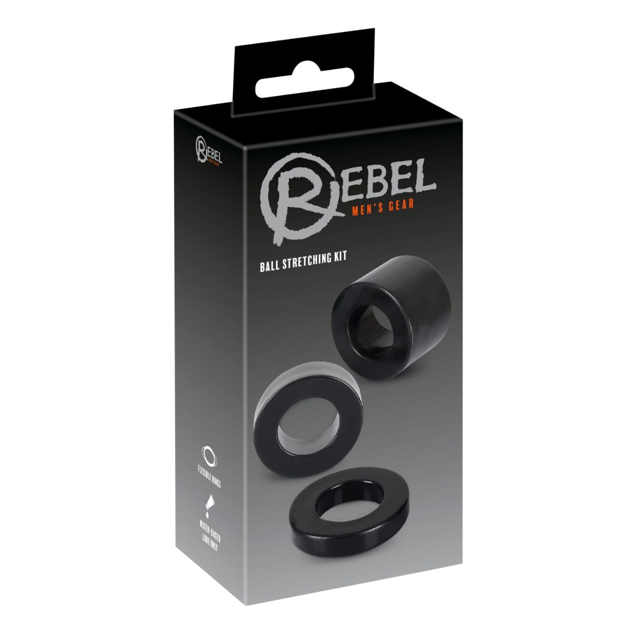 Rebel Ball - pénisz- heregyűrű és nyújtó szett - (fekete)