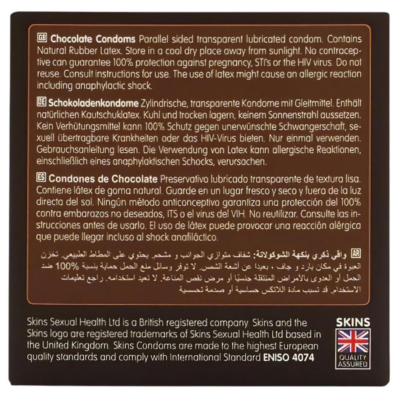 Skins - csokis óvszer (4db)