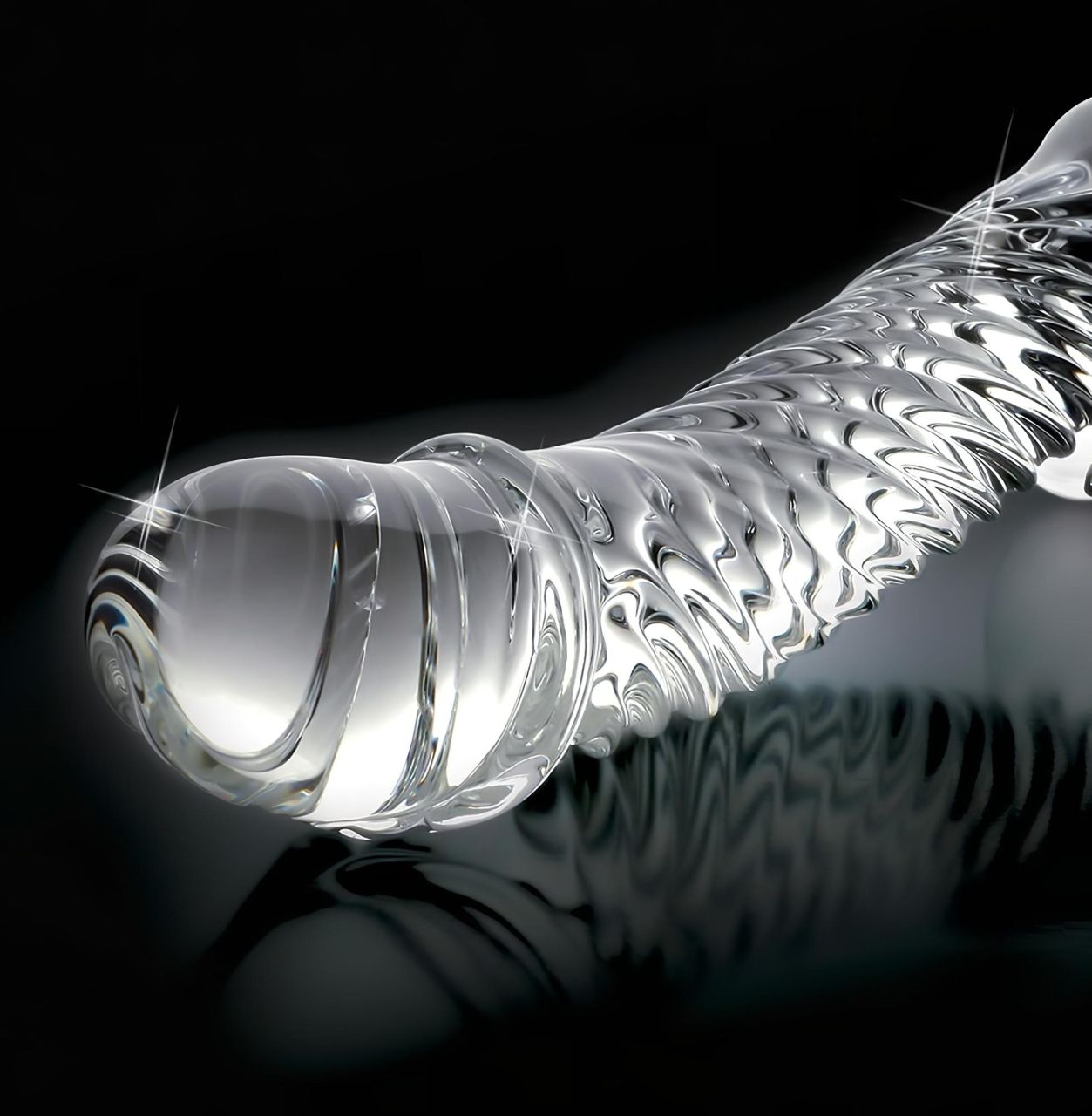 Icicles No. 61 - herés, péniszes üveg dildó (átlátszó)