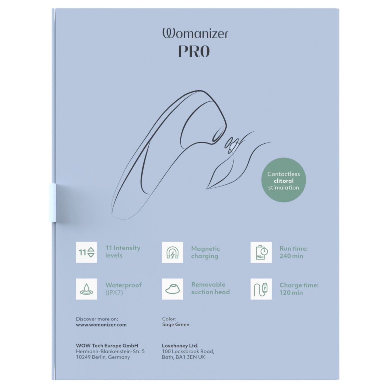 Womanizer Pro - léghullámos csiklóizgató (zöld)