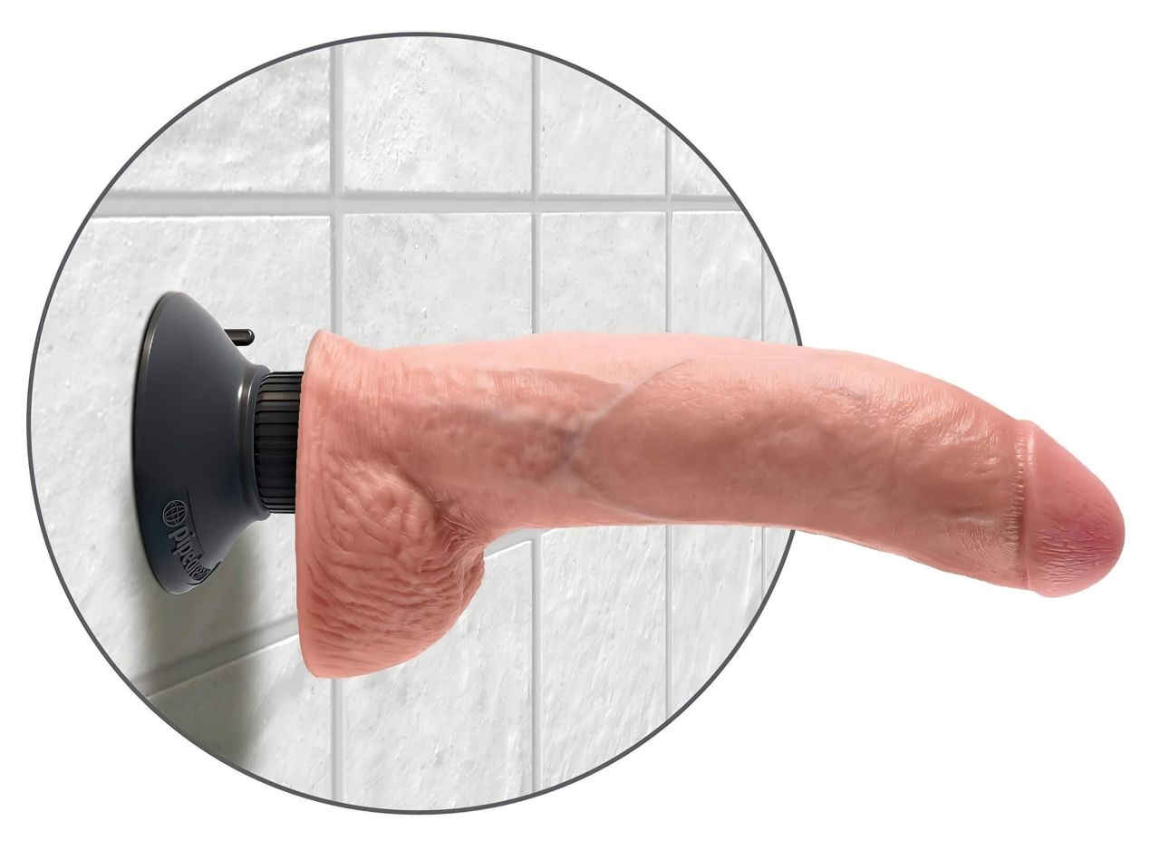 King Cock 9 - hajlítható, tapadókorongos vibrátor (26cm) - natúr