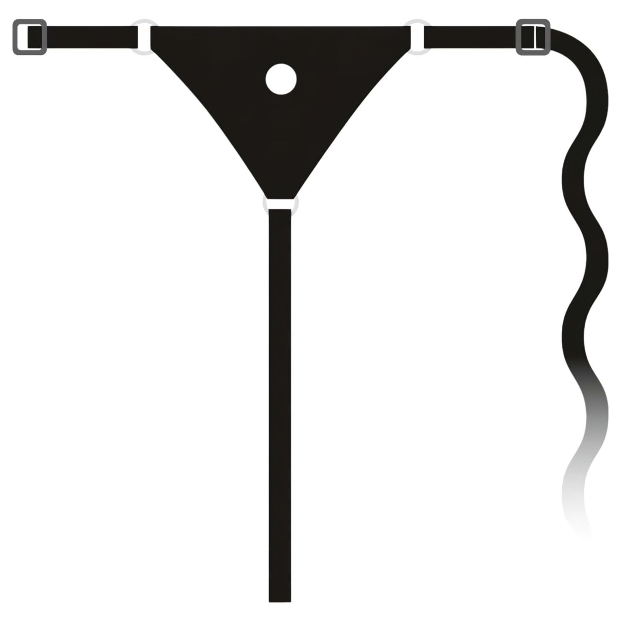 You2Toys - Silicone Strap-On - felcsatolható dildó (fekete)