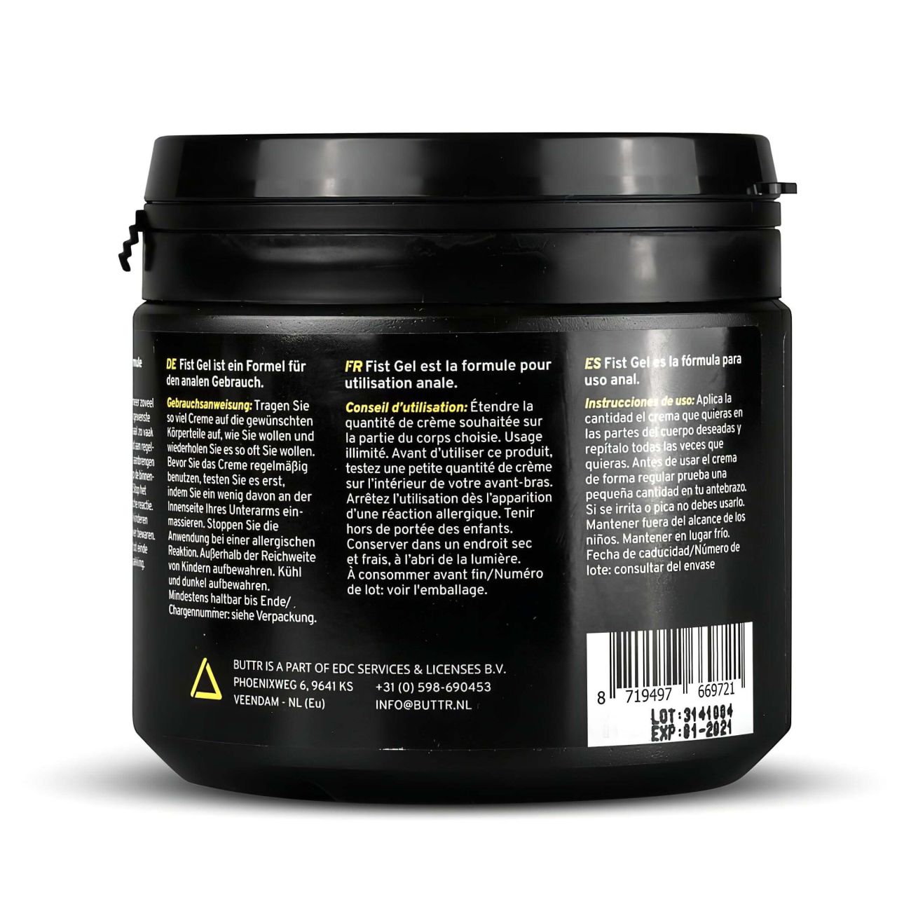 BUTTR Fisting Gel - öklöző, vízbázisú síkosító gél (500ml)