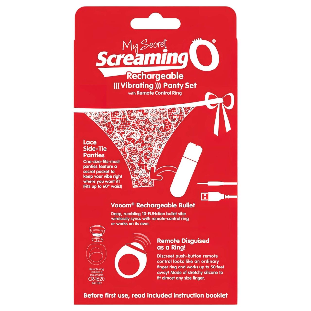 / Screaming O Panty Set - vibrációs tanga (piros, S-L) / Screaming O Panty Set - vibrációs tanga (piros, S-L)
