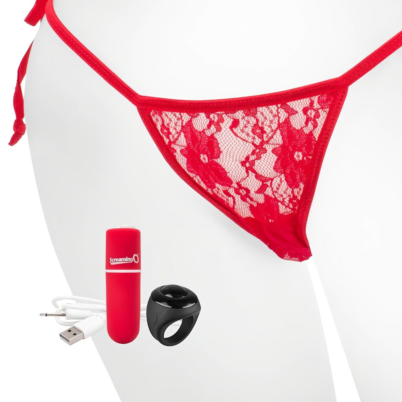 / Screaming O Panty Set - vibrációs tanga (piros, S-L) / Screaming O Panty Set - vibrációs tanga (piros, S-L)