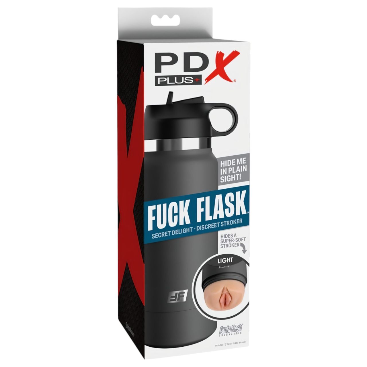PDX - Fuck Flask Secret Delight - művagina kulacsban (fekete-natúr)