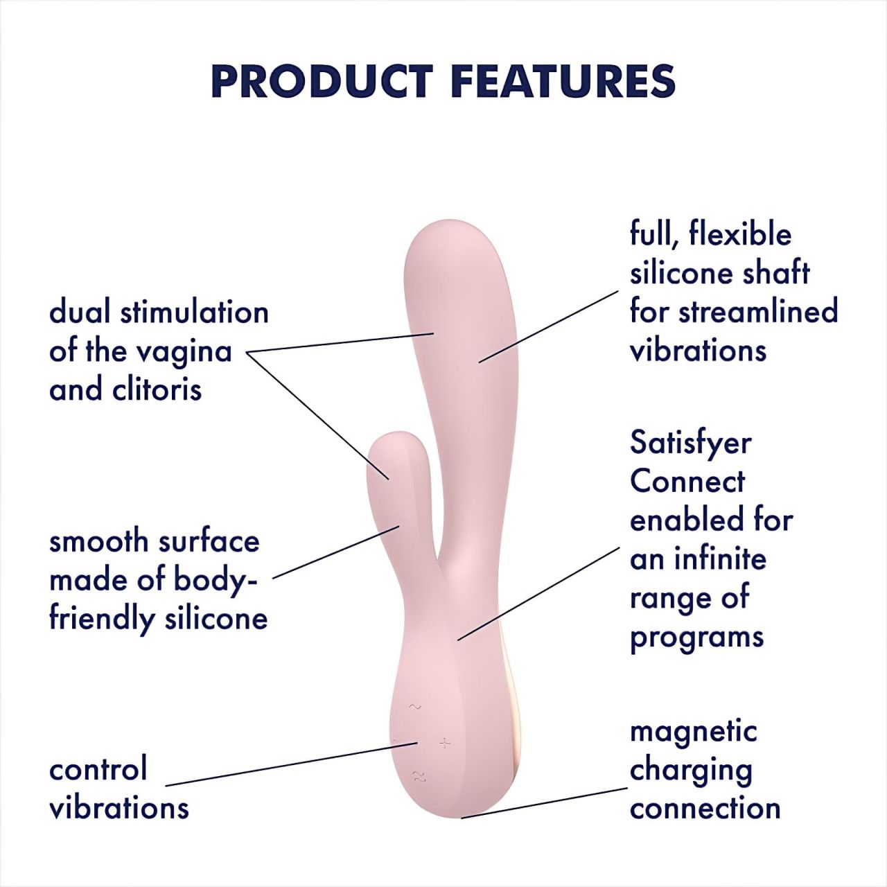 / Satisfyer Mono Flex - okos vízálló vibrátor (pink) / Satisfyer Mono Flex - okos vízálló vibrátor (pink)
