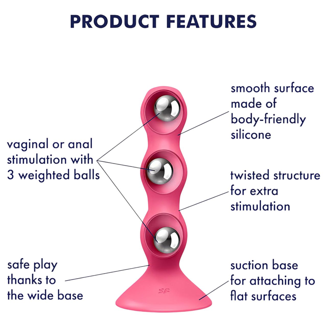Satisfyer Triple Ball-R - gyöngyös análvibrátor (pink) Satisfyer Triple Ball-R - gyöngyös análvibrátor (pink)