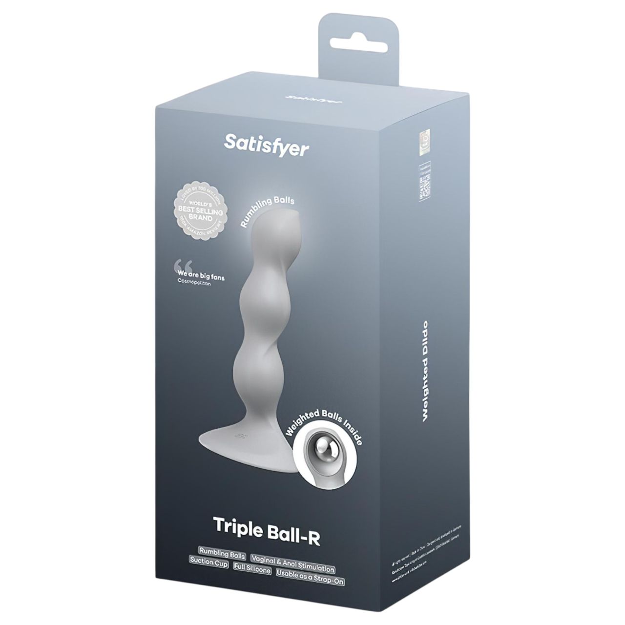 Satisfyer Triple Ball-R - gyöngyös dildó (szürke) Satisfyer Triple Ball-R - gyöngyös dildó (szürke)