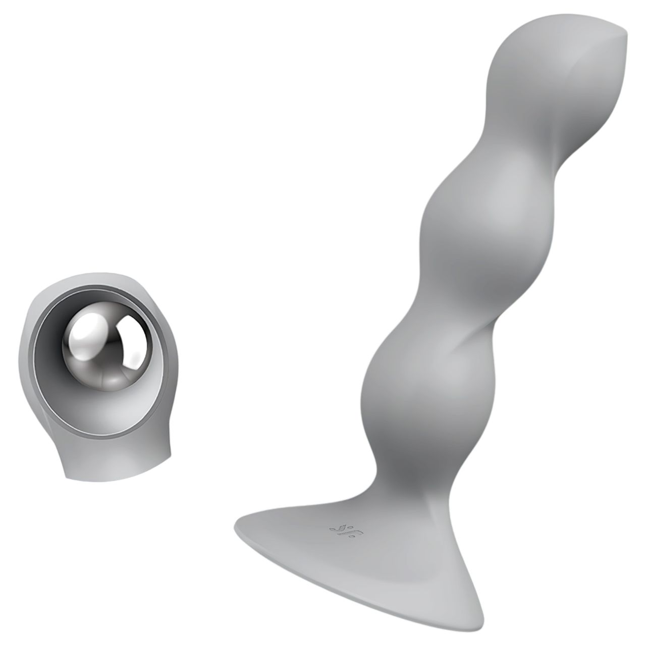 Satisfyer Triple Ball-R - gyöngyös dildó (szürke)