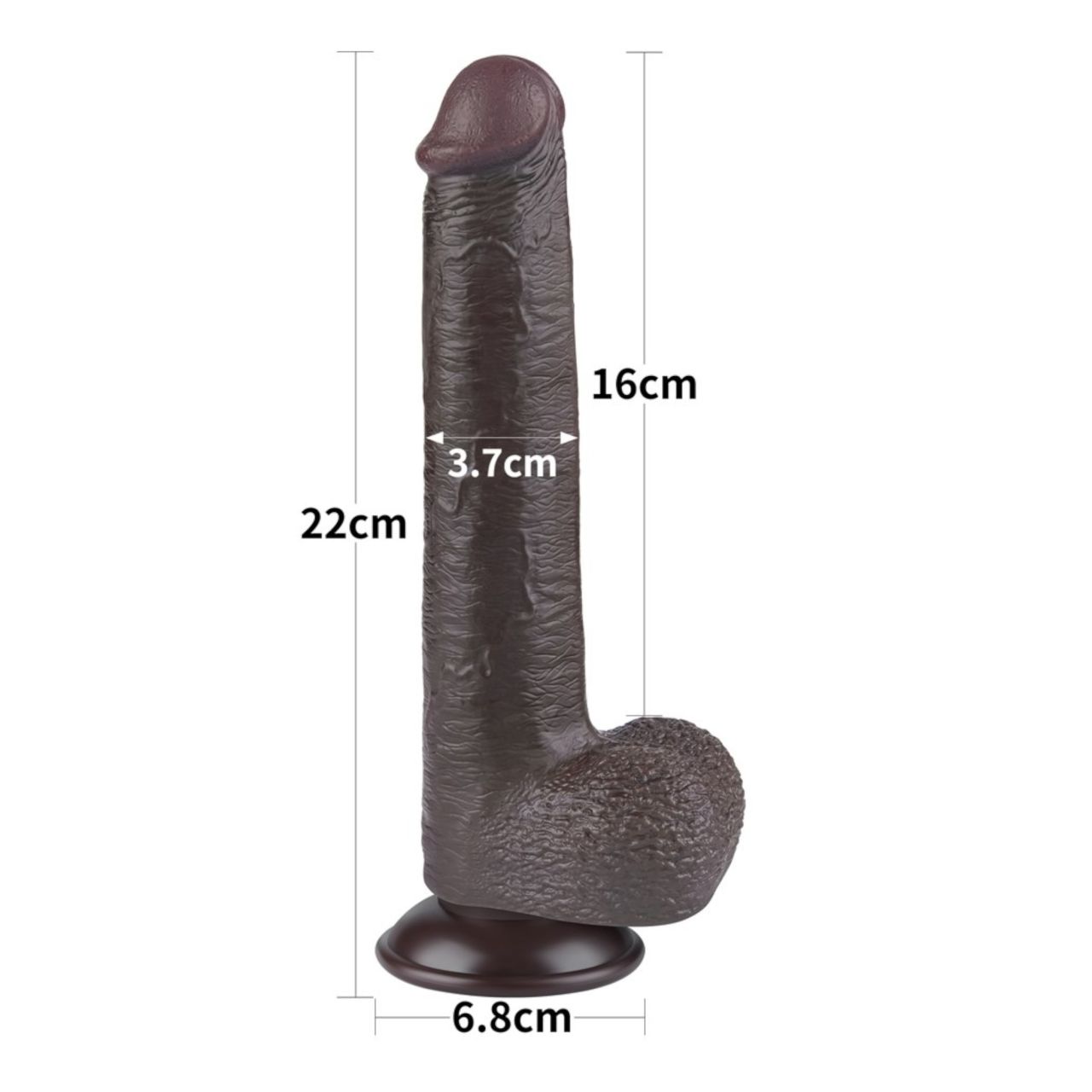 Lovetoy Sliding-Skin - tapadókorongos kétrétegű dildó - 20,8cm (barna)