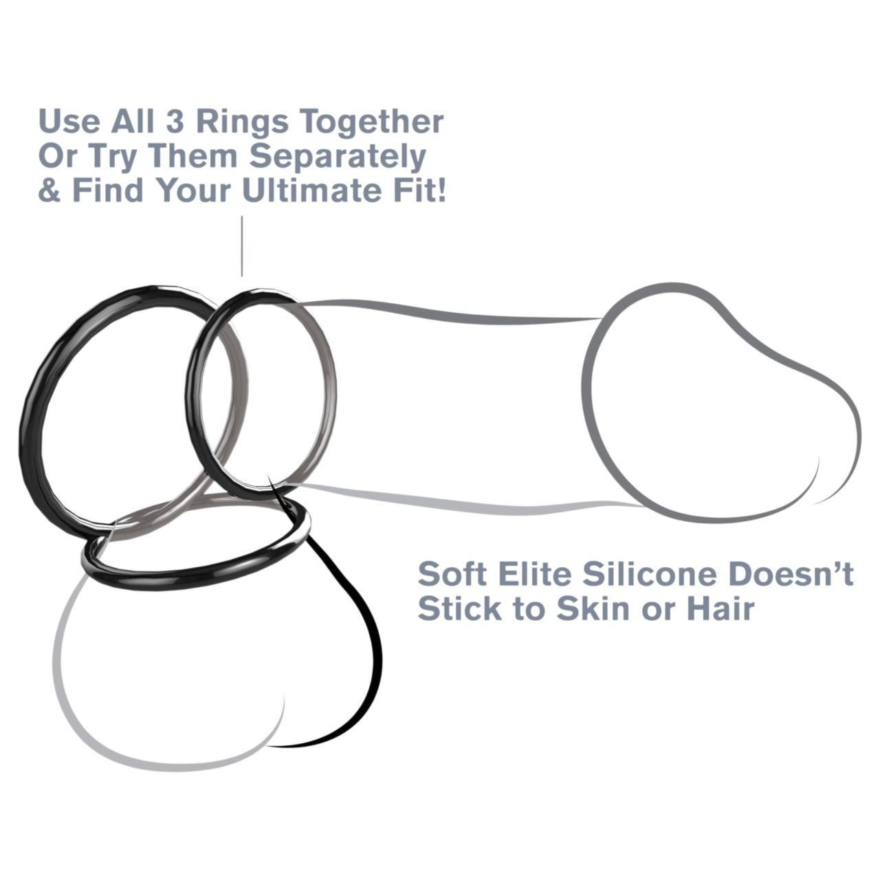 Fantasy C-Ringz - péniszgyűrű trió (fekete)