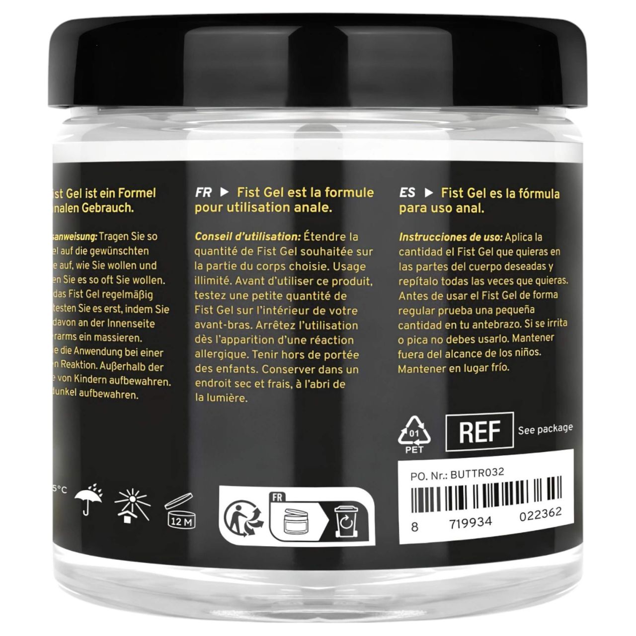 BUTTR - tapadásmentes öklöző (fisting) gél (500ml)