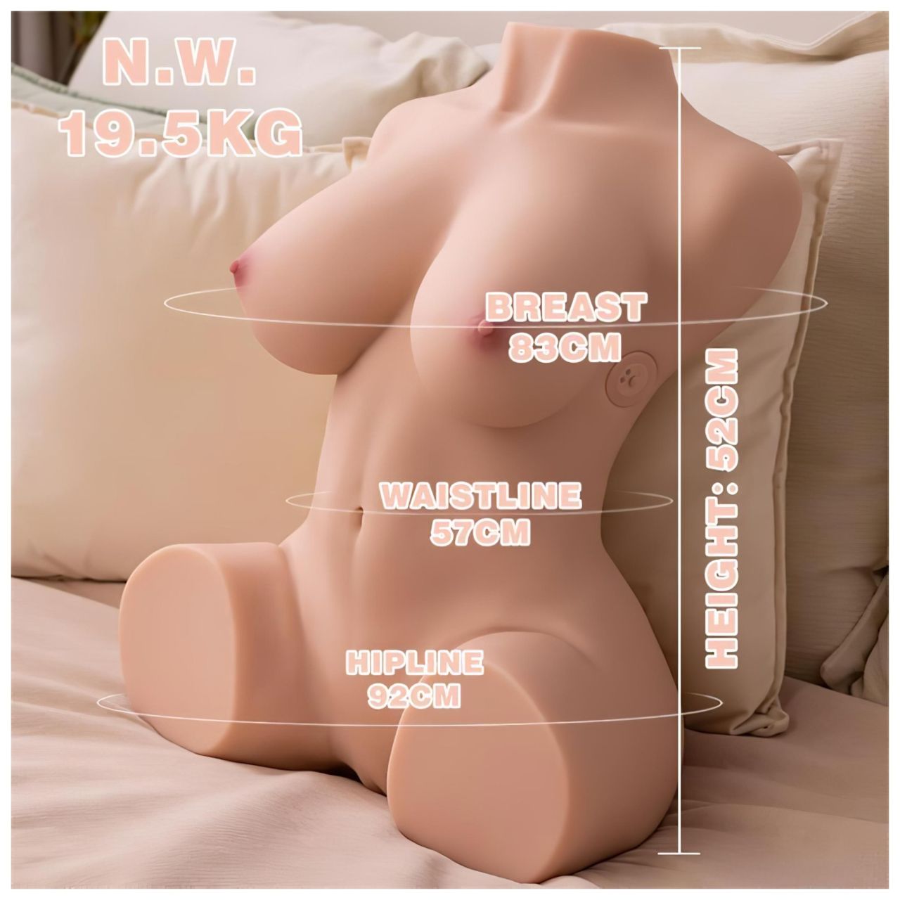 XISE Dania - torzó maszturbátor lökő funkcióval (natúr)