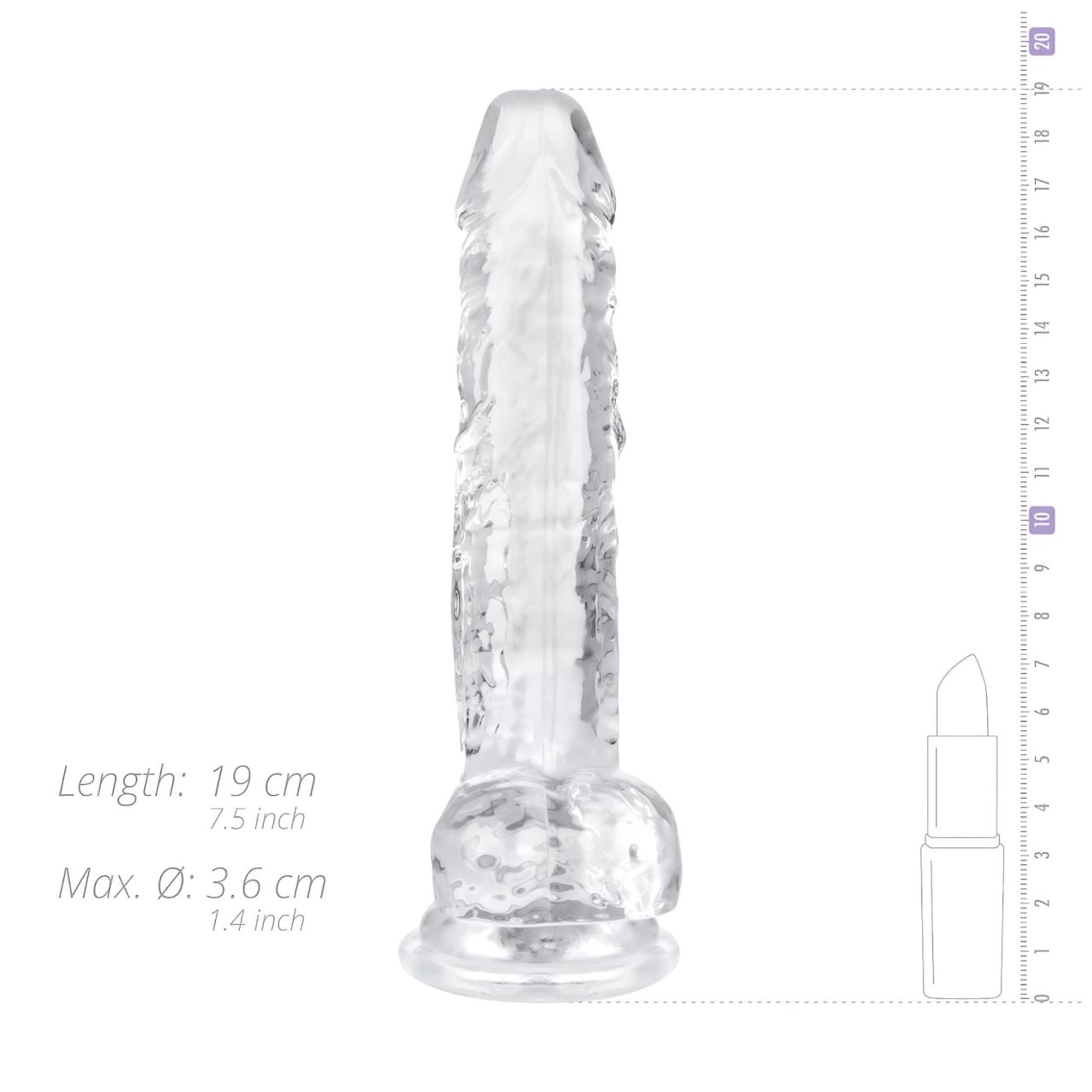 EasyToys - herés dildó - 17cm (átlátszó)
