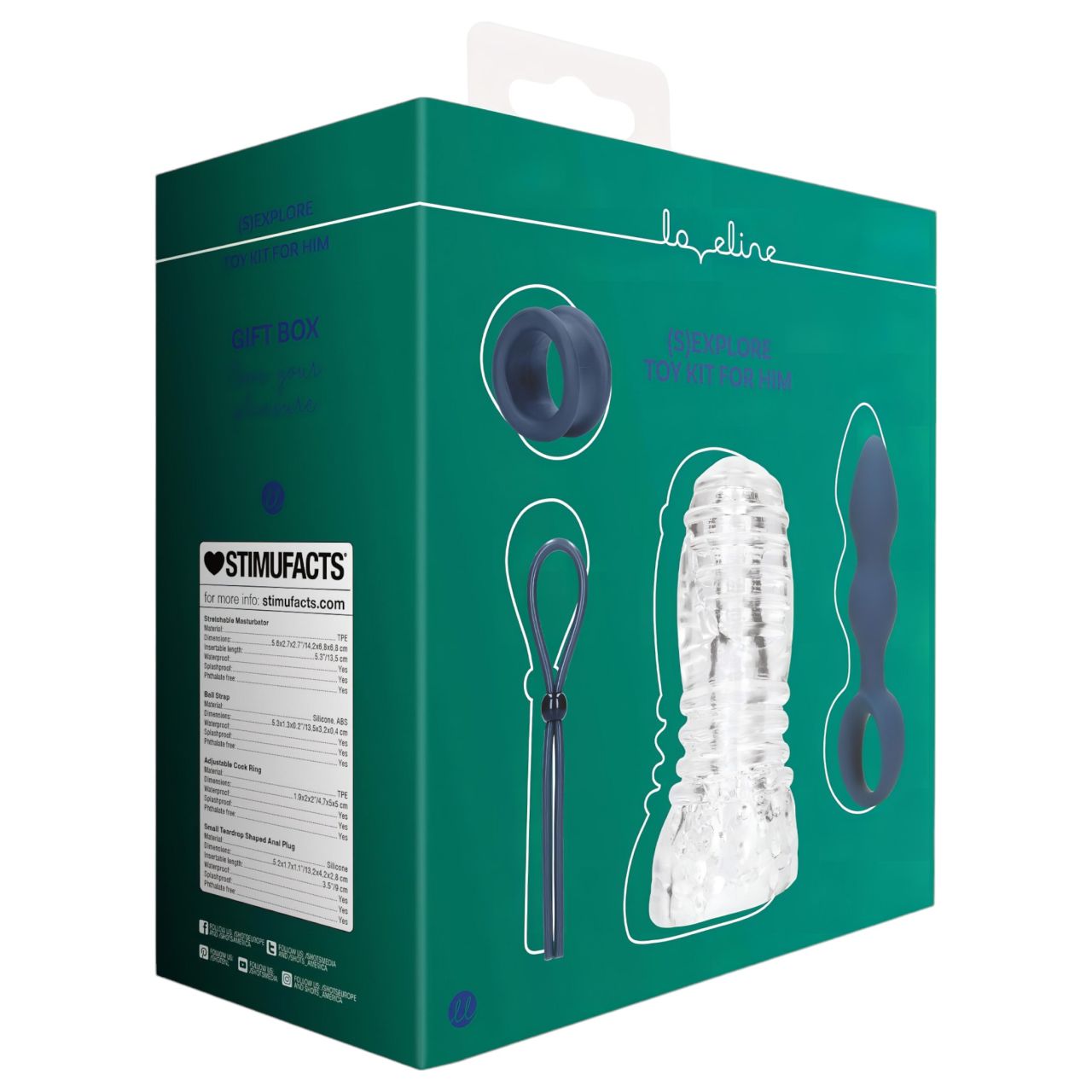 Loveline (S)explore - szexjáték szett férfiaknak (kék)