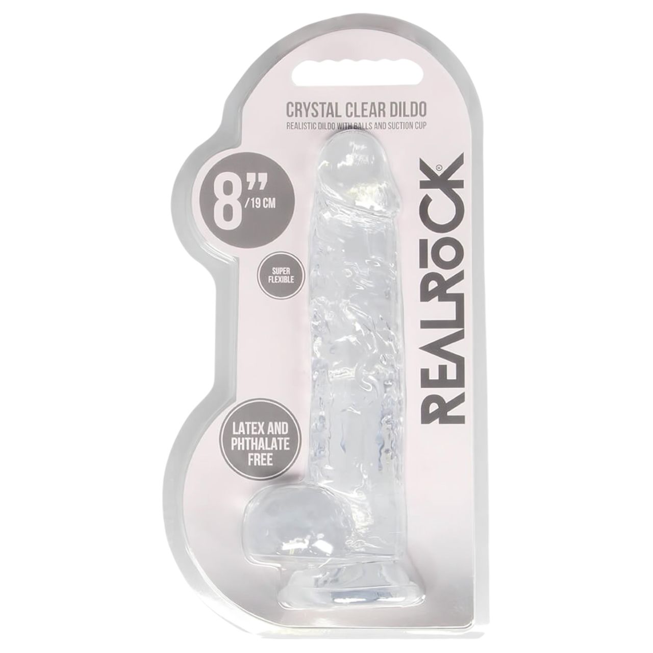 RealRock - átlátszó élethű dildó - átlátszó (19cm) RealRock - átlátszó élethű dildó - átlátszó (19cm)