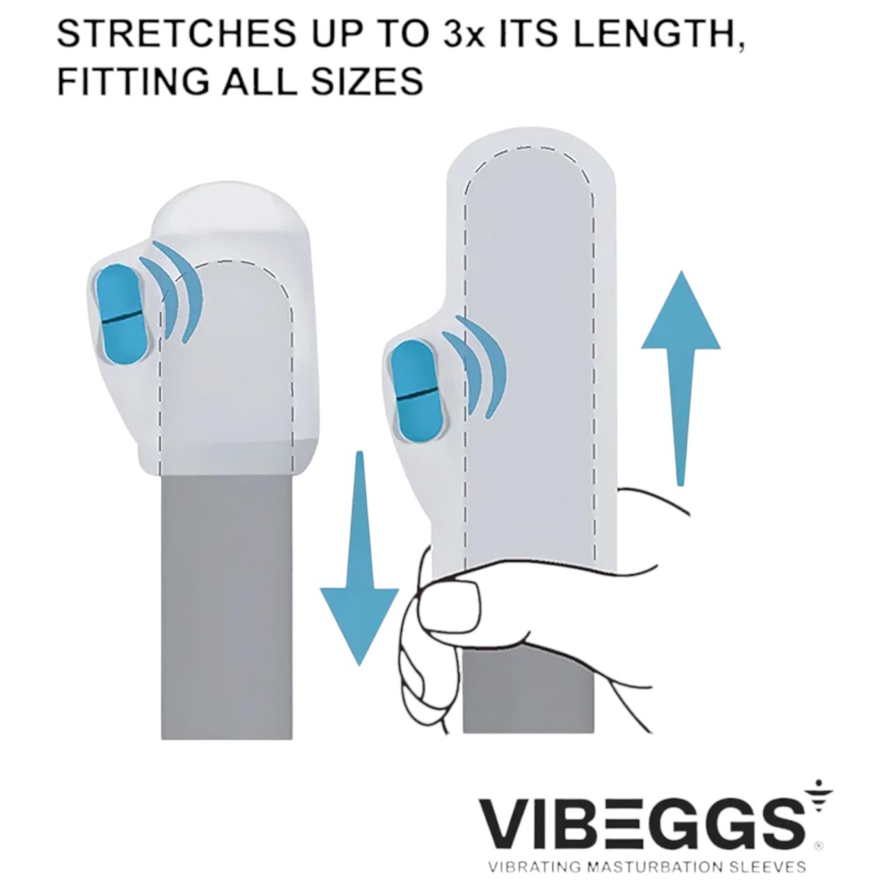 VIBEGGS Naughty Nubs - vibrációs tojás maszturbátor (fehér)