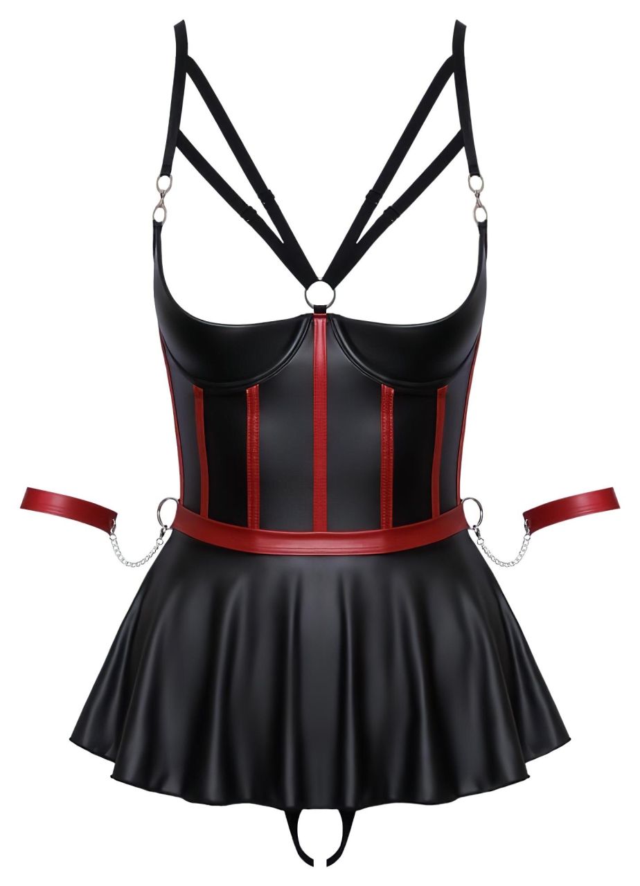 Cottelli Bondage - fényes szett és kar bilincs (fekete)