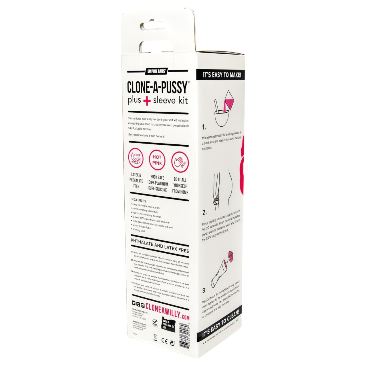 Clone-a-Pussy - puncimásoló és mandzsetta készlet (pink)