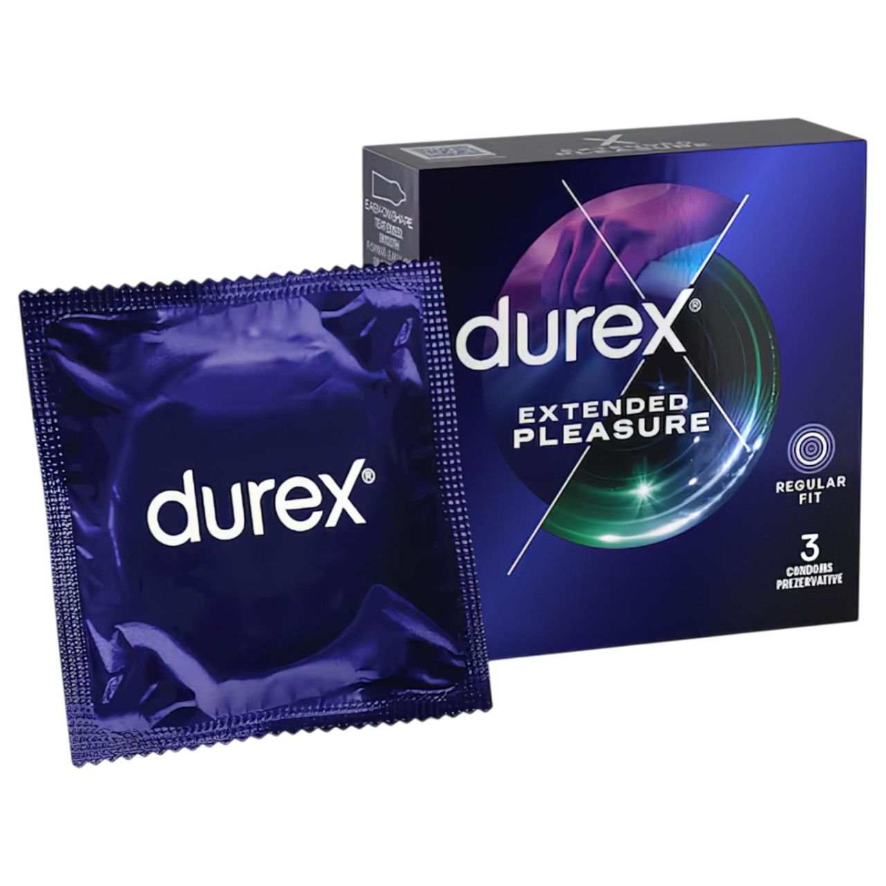 Durex Extended Pleasure - késleltető hatású óvszer - 56mm (3db)