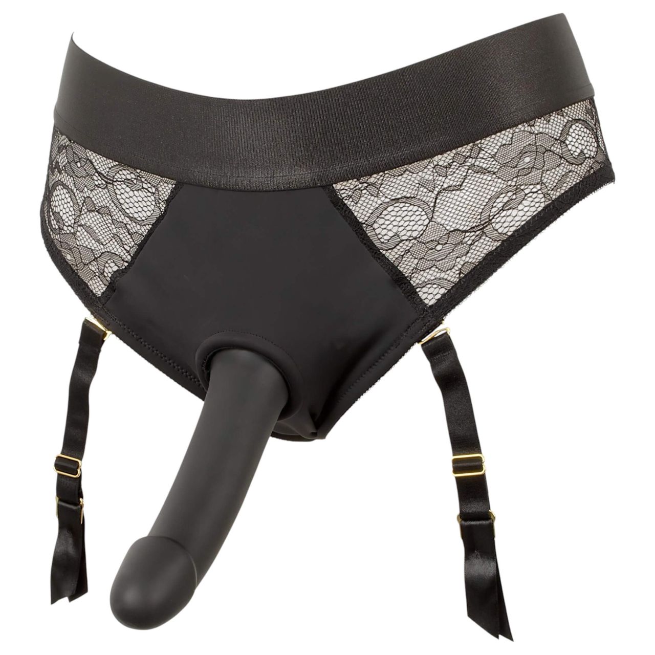 You2Toys - felcsatolható dildó alsóval (fekete)