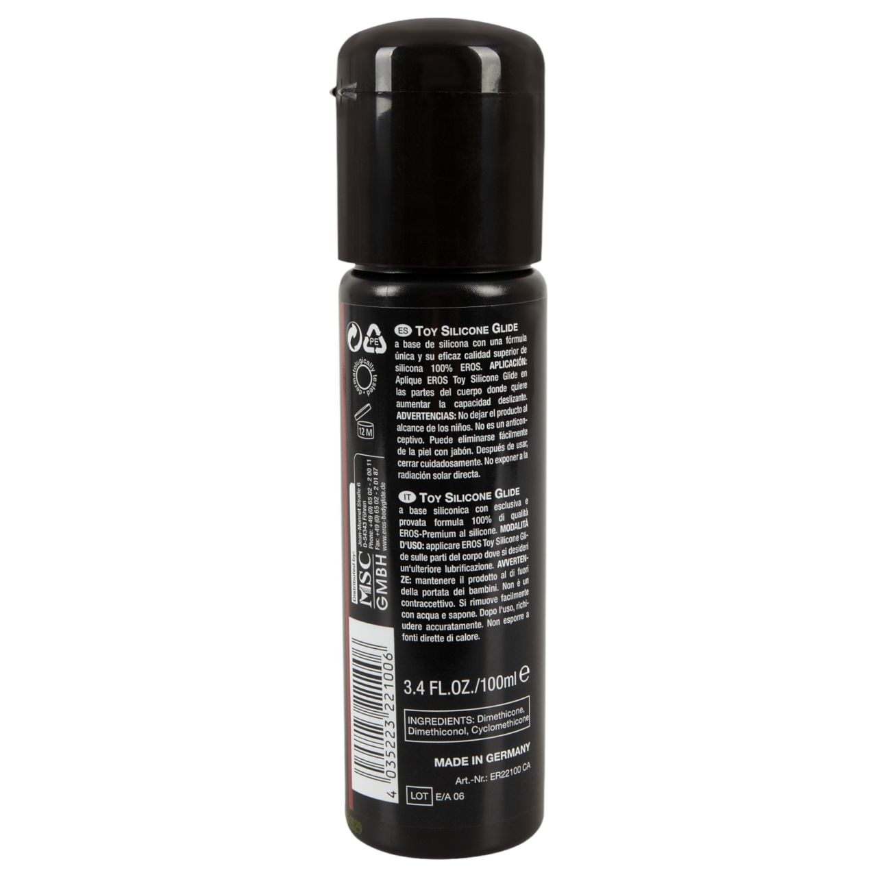 EROS szilikonos síkosító - szexjátékszerekhez (100 ml)