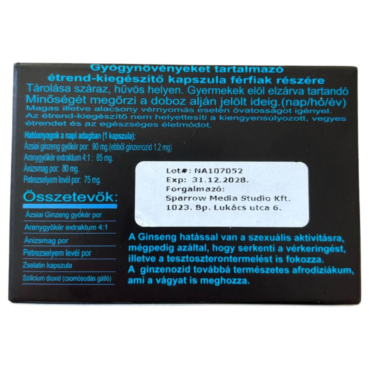 Niagara - étrend kiegészítő férfiaknak (4db)