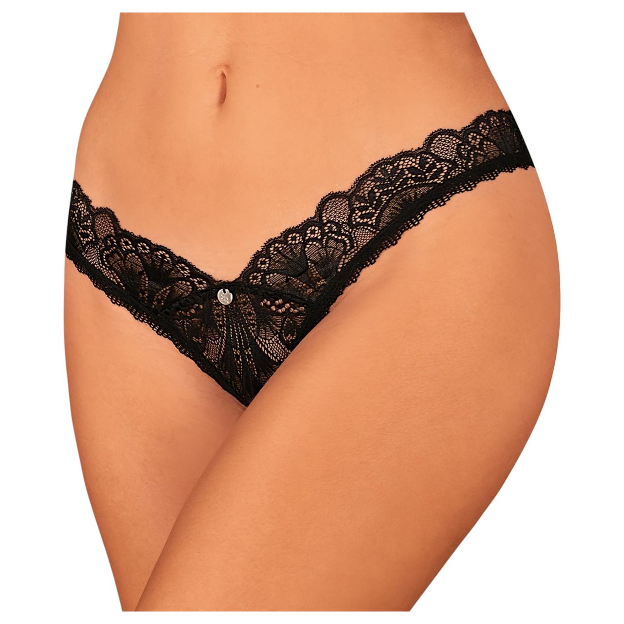 Obsessive Donna Dream - csipkés nyitott tanga (fekete) Obsessive Donna Dream - csipkés nyitott tanga (fekete)