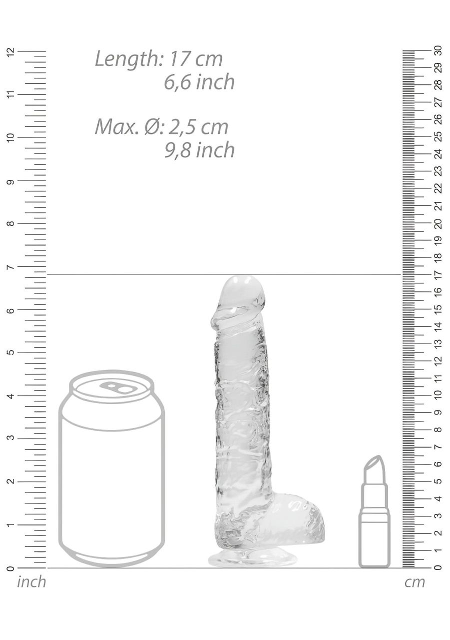 RealRock - átlátszó élethű dildó - átlátszó (15cm)