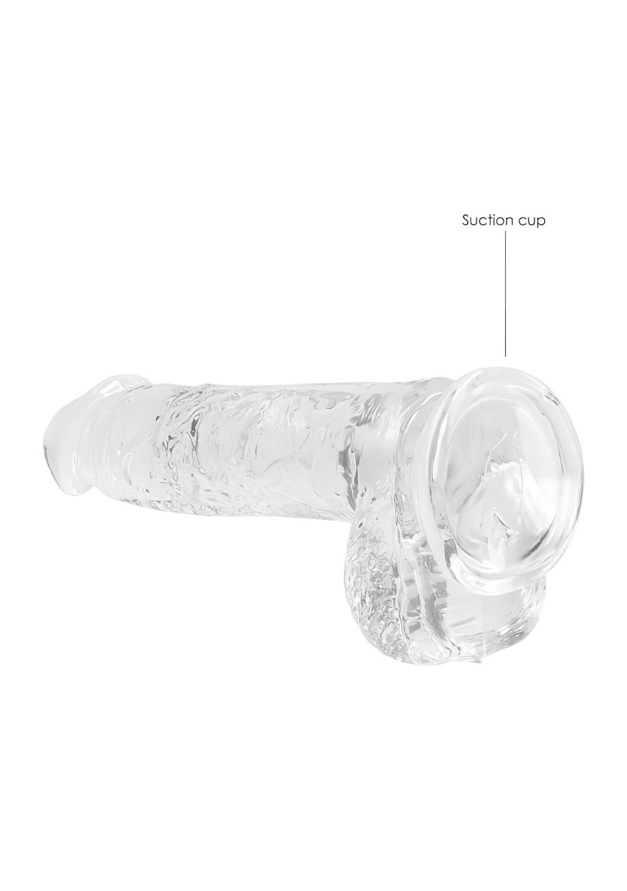 RealRock - átlátszó élethű dildó - átlátszó (15cm)