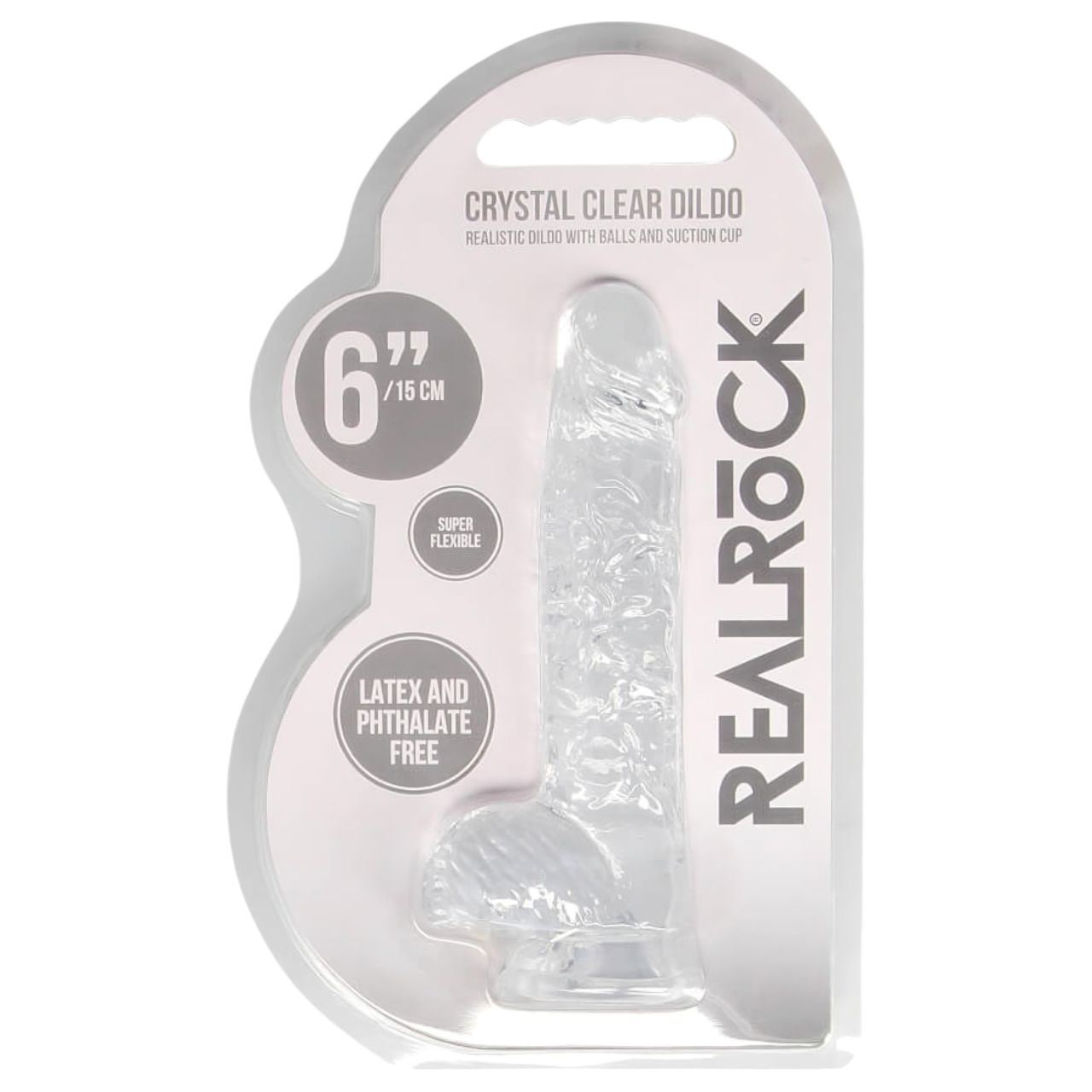 RealRock - átlátszó élethű dildó - átlátszó (15cm)