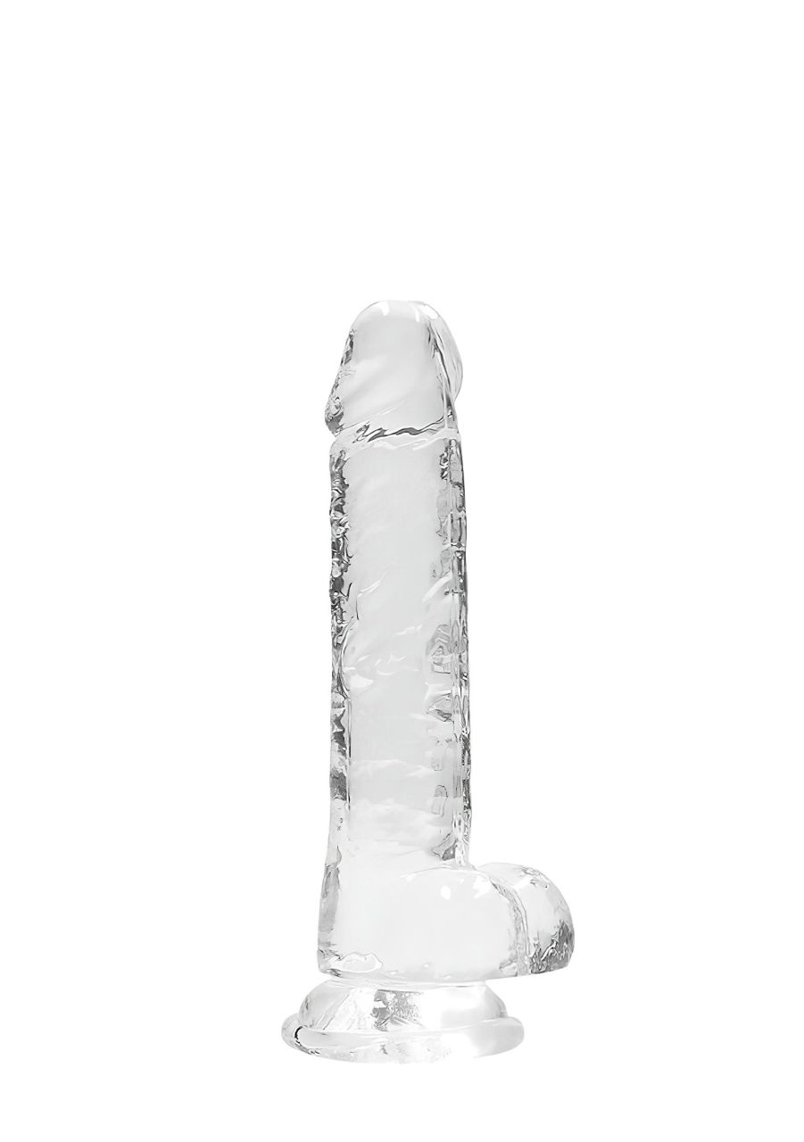 RealRock - átlátszó élethű dildó - átlátszó (17cm)