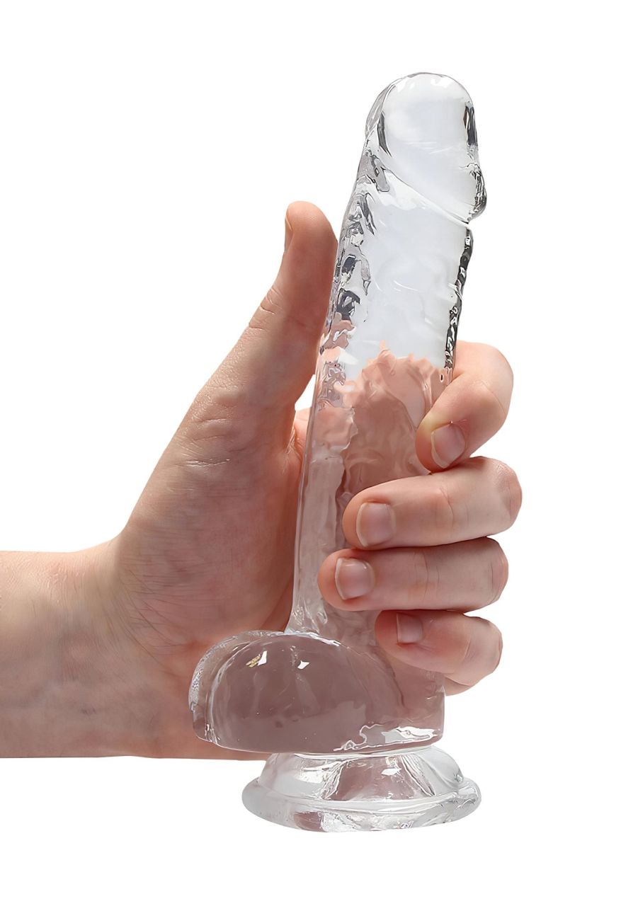RealRock - átlátszó élethű dildó - átlátszó (17cm)