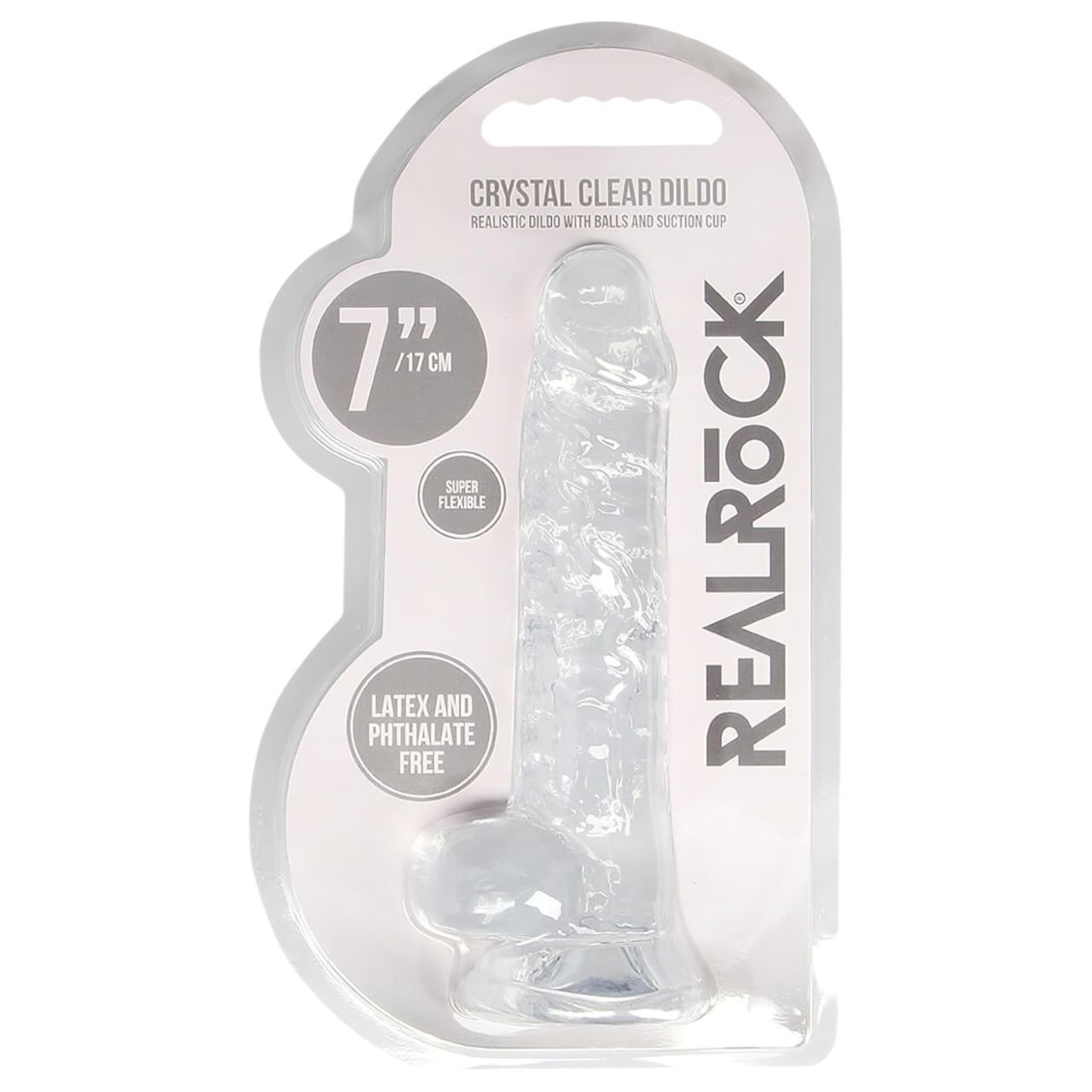 RealRock - átlátszó élethű dildó - átlátszó (17cm)