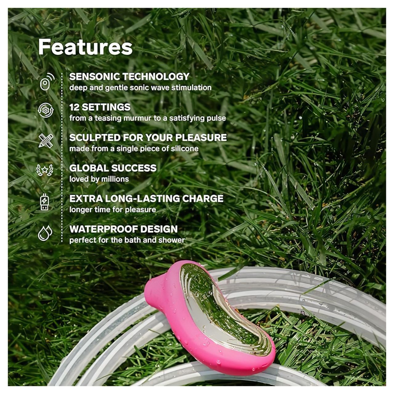 LELO Sona 2 - hanghullámos csiklóizgató (cseresznye)