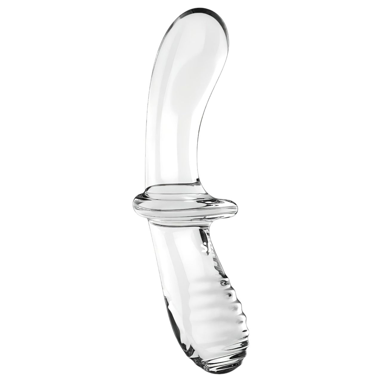 Satisfyer Double Crystal - kétvégű üveg dildó (átlátszó)