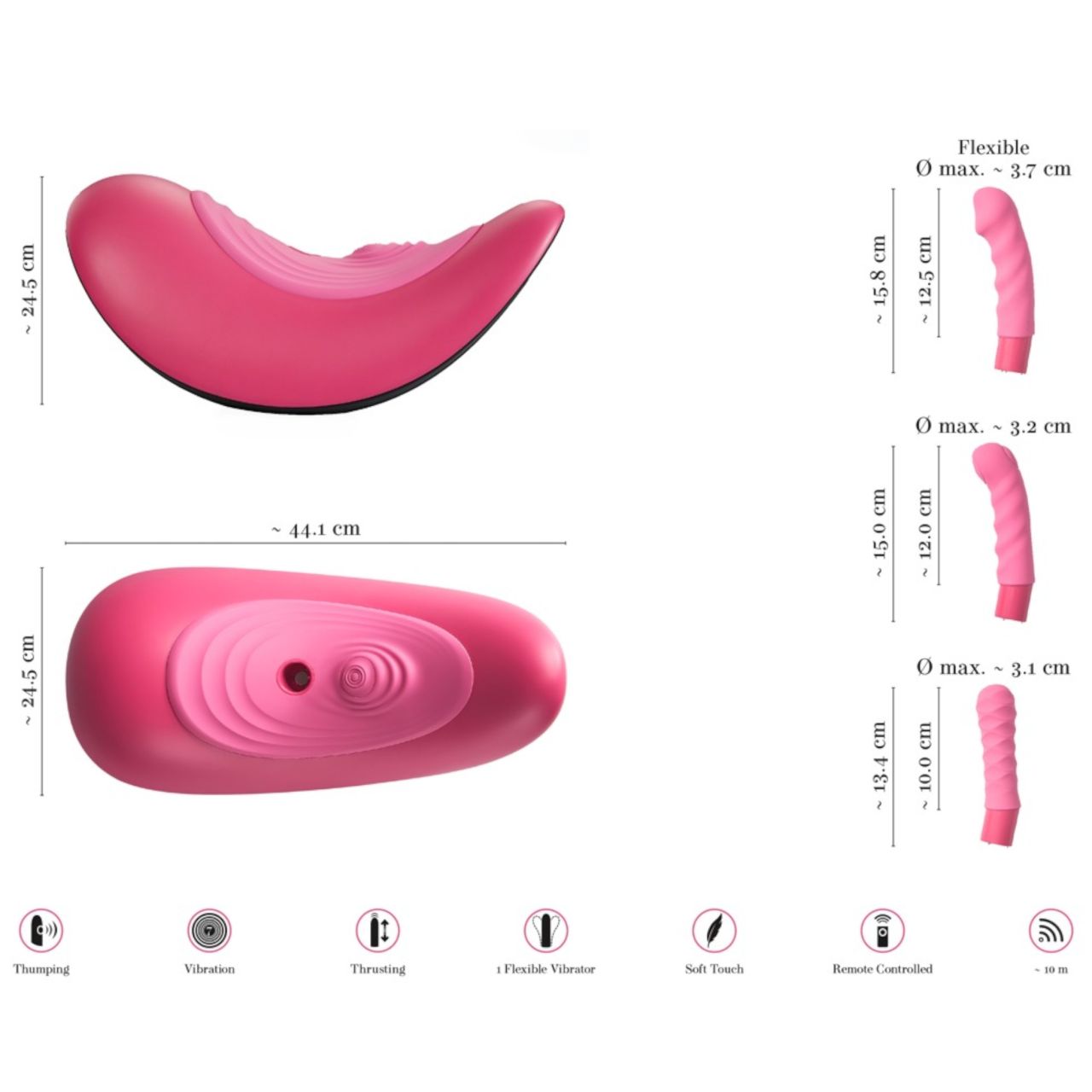 VibePad Rideon - pulzáló G-pont és csiklóizgató hinta (pink)