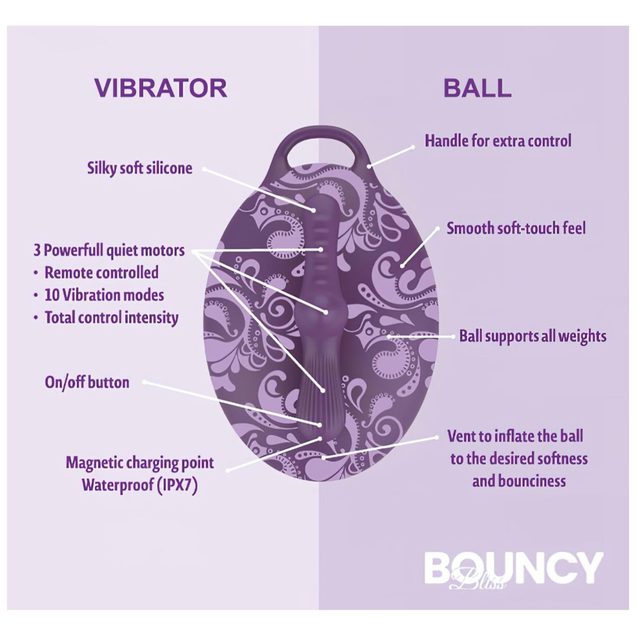 Bouncy Bliss Classic - felfújható párna vibrátor (lila) Bouncy Bliss Classic - felfújható párna vibrátor (lila)