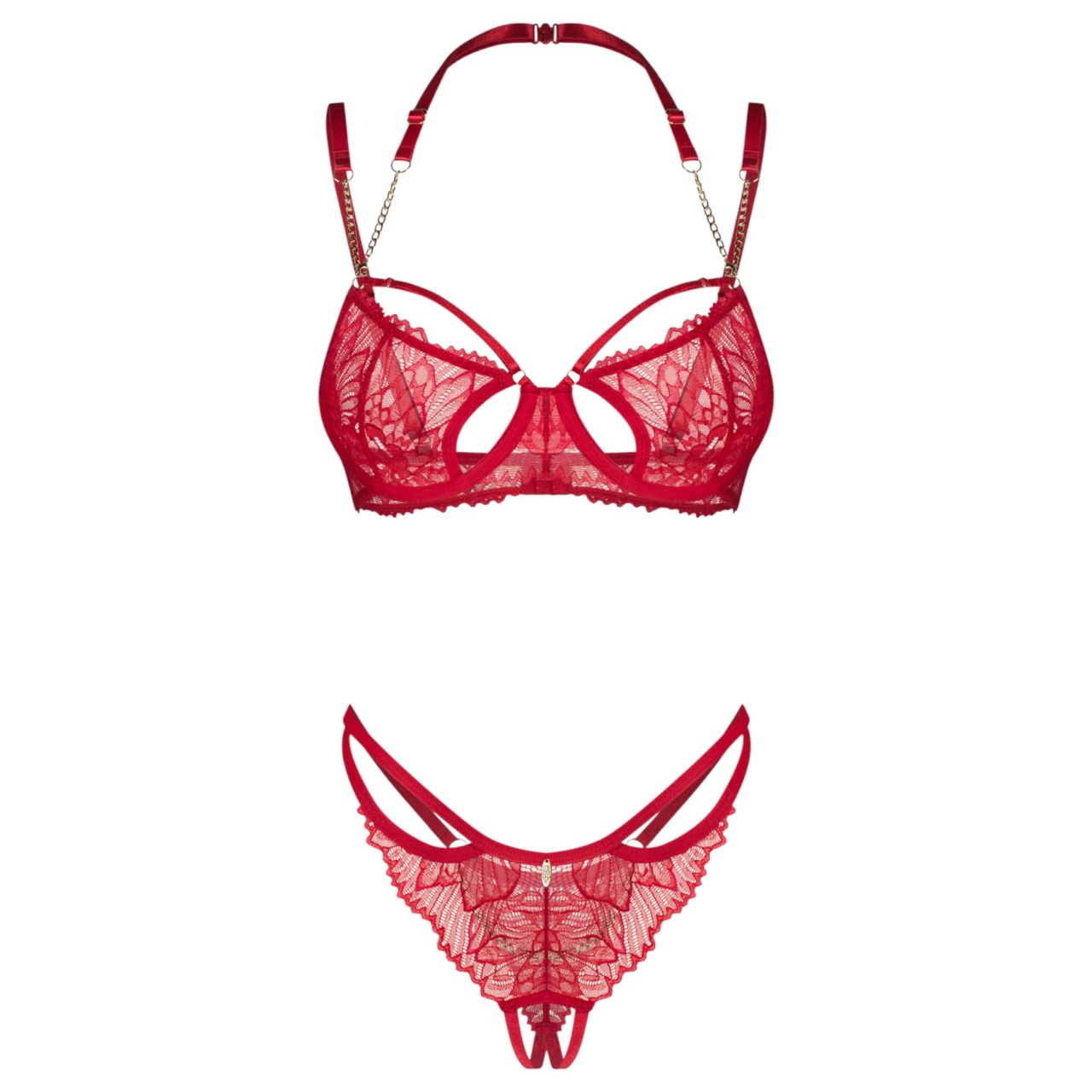 Obsessive Matildea - csipkés melltartó szett (piros)