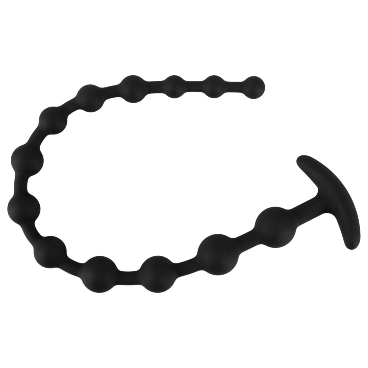 Black Velvets - gyöngyös anál dildó (fekete)