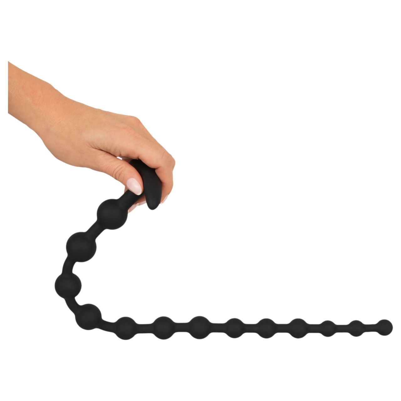 Black Velvets - gyöngyös anál dildó (fekete)