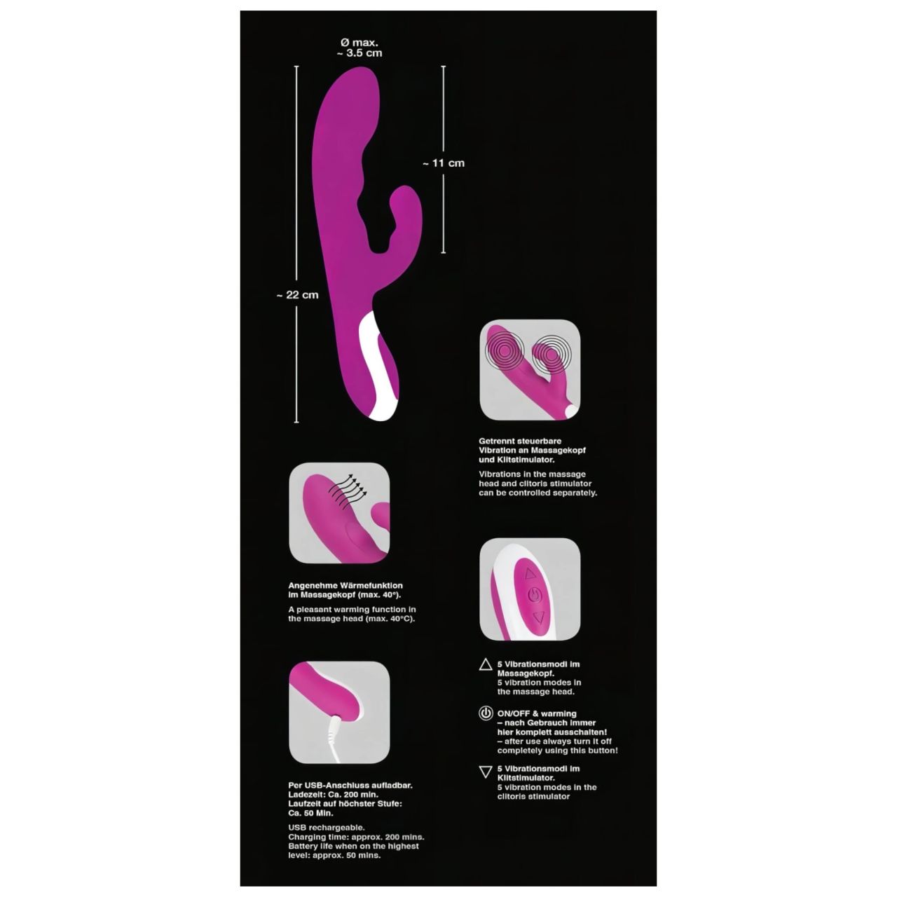 Javida - melegítő csiklóizgató vibrátor (pink)