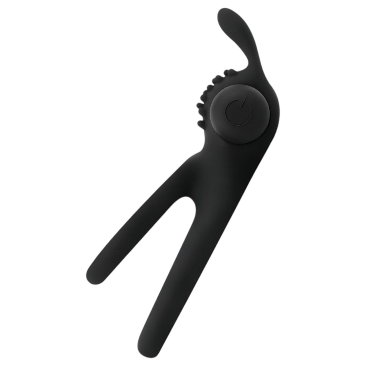 Easytoys Share Ring - vibrációs pénisz- és heregyűrű (fekete)
