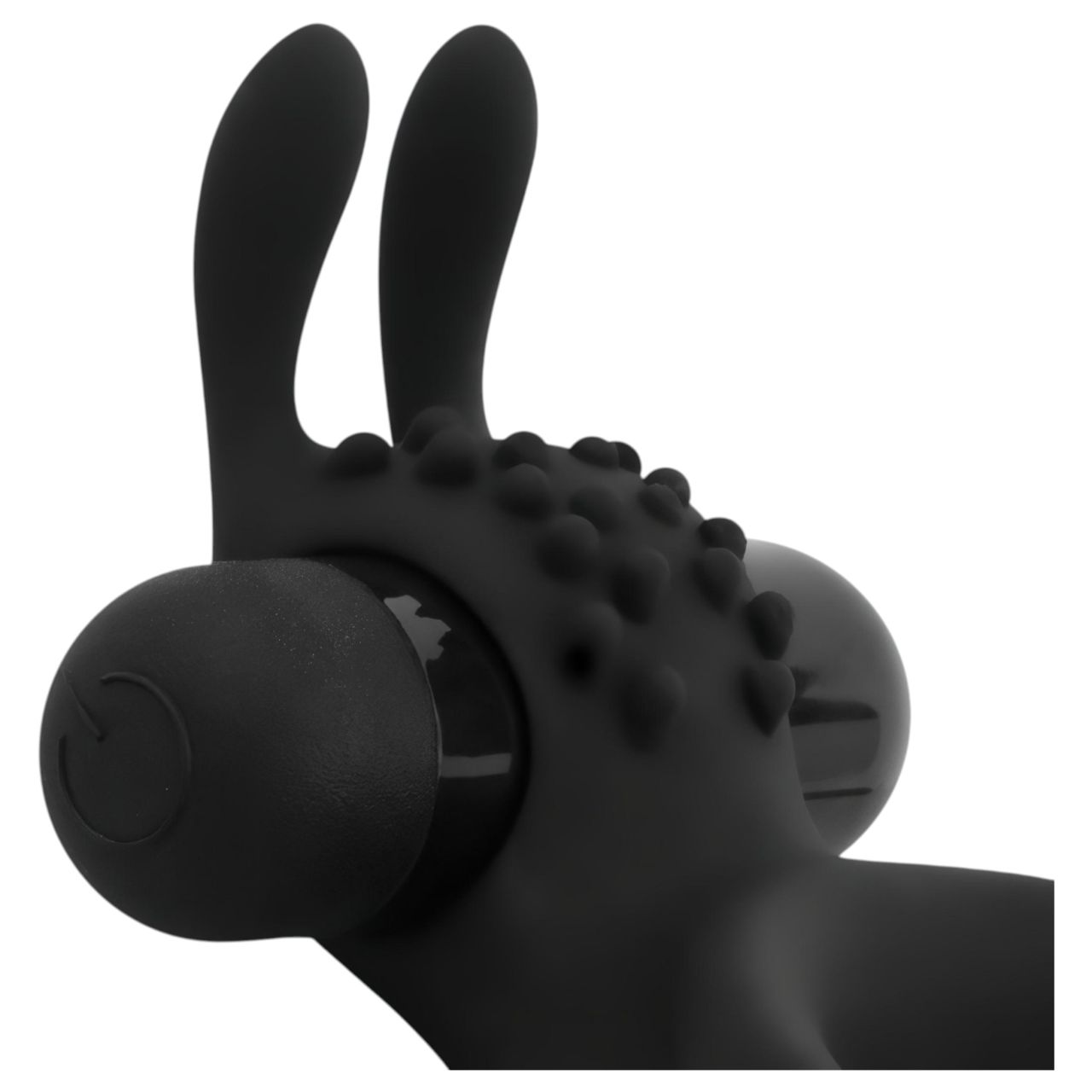 Easytoys Share Ring - vibrációs pénisz- és heregyűrű (fekete)
