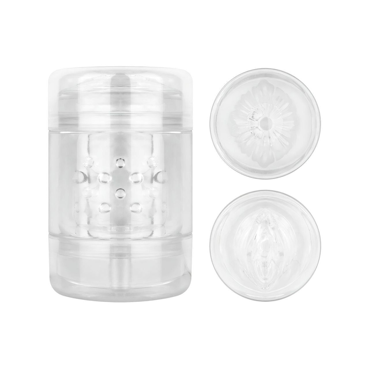 FPPR. - kétvégű maszturbátor - punci & ánusz (átlátszó)